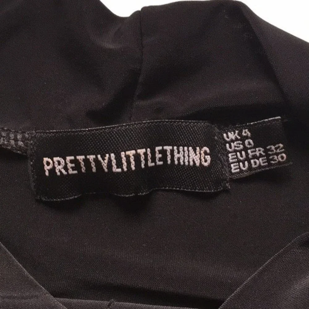 PrettyLittleThing Black Cut Out Dress NWOT Sz 0 - Picture 10 of 10